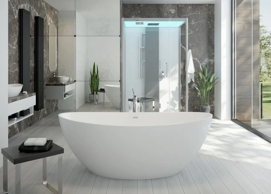 Modernes Badezimmer mit Badewanne
